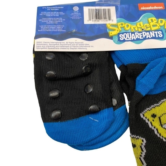 SpongeBob SquarePants Adult Crew Socks & 4 Dog Booties Rubber Grips - Picture 6 of 7